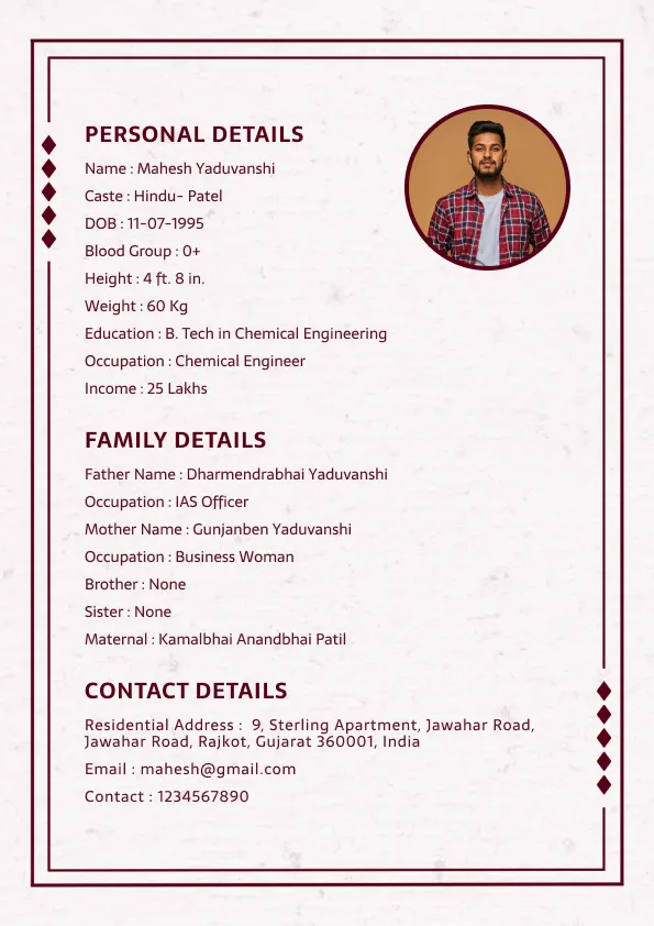 Biodata Template 3