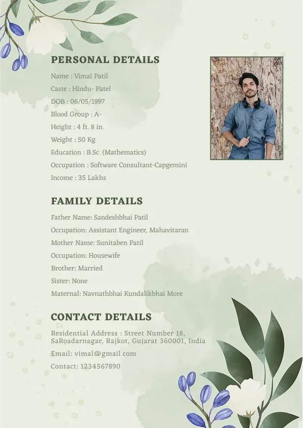 Biodata Template 4