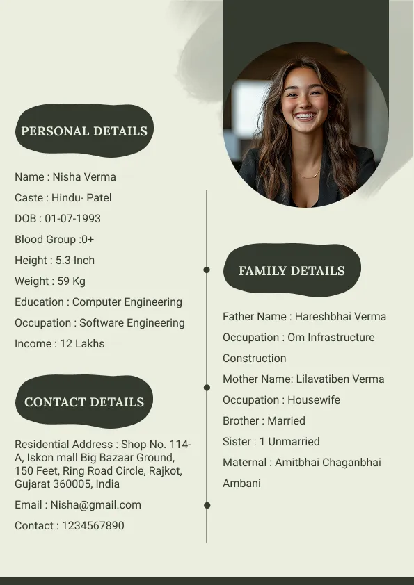 Biodata Template 4