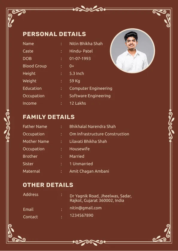 biodata template